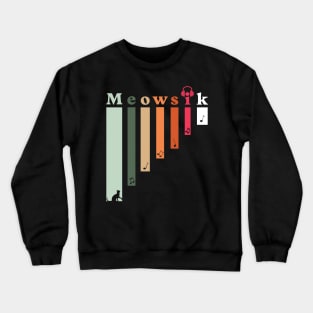 Retro Meowsik-Cat and Music lovers- Crewneck Sweatshirt